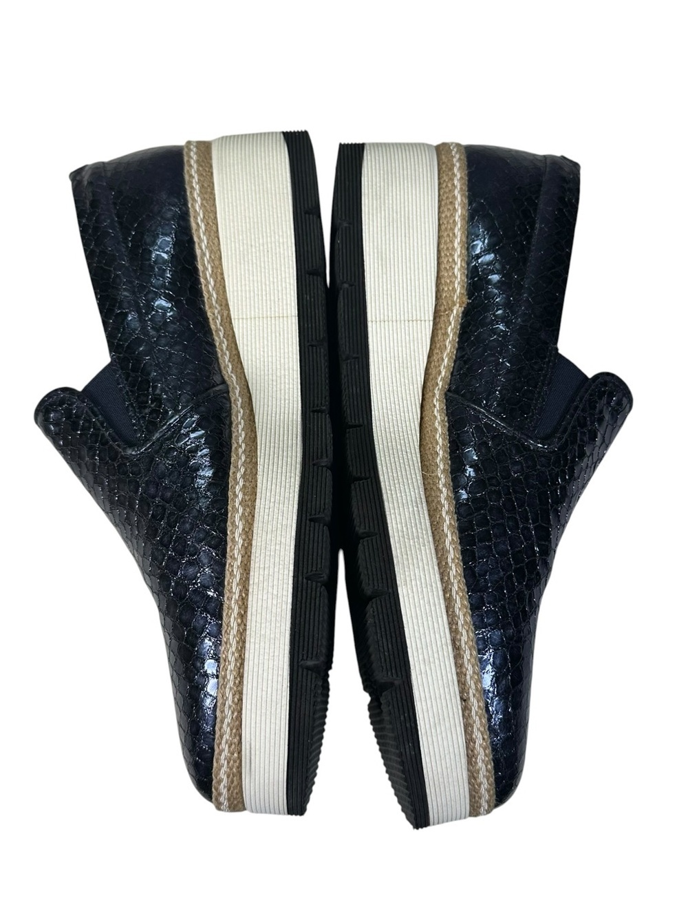 Pons Quintana 6006 Lyon Platform Loafers Pewter Blue Metallic Woven Wmns Size 37 - Picture 10 of 12